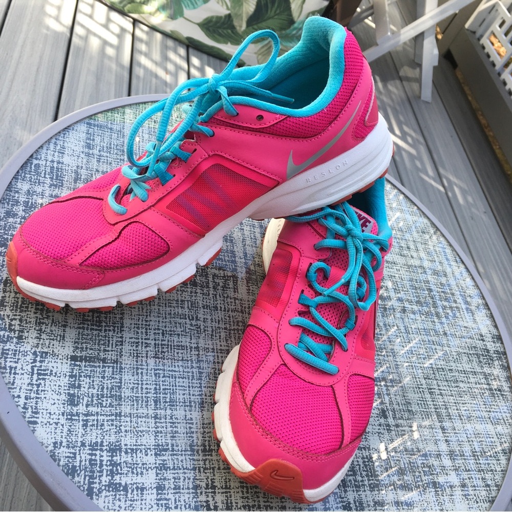 Nike Air Relentless 3 Women's Athletic Running Shoes Size 8.5 Hot Pink Aqua